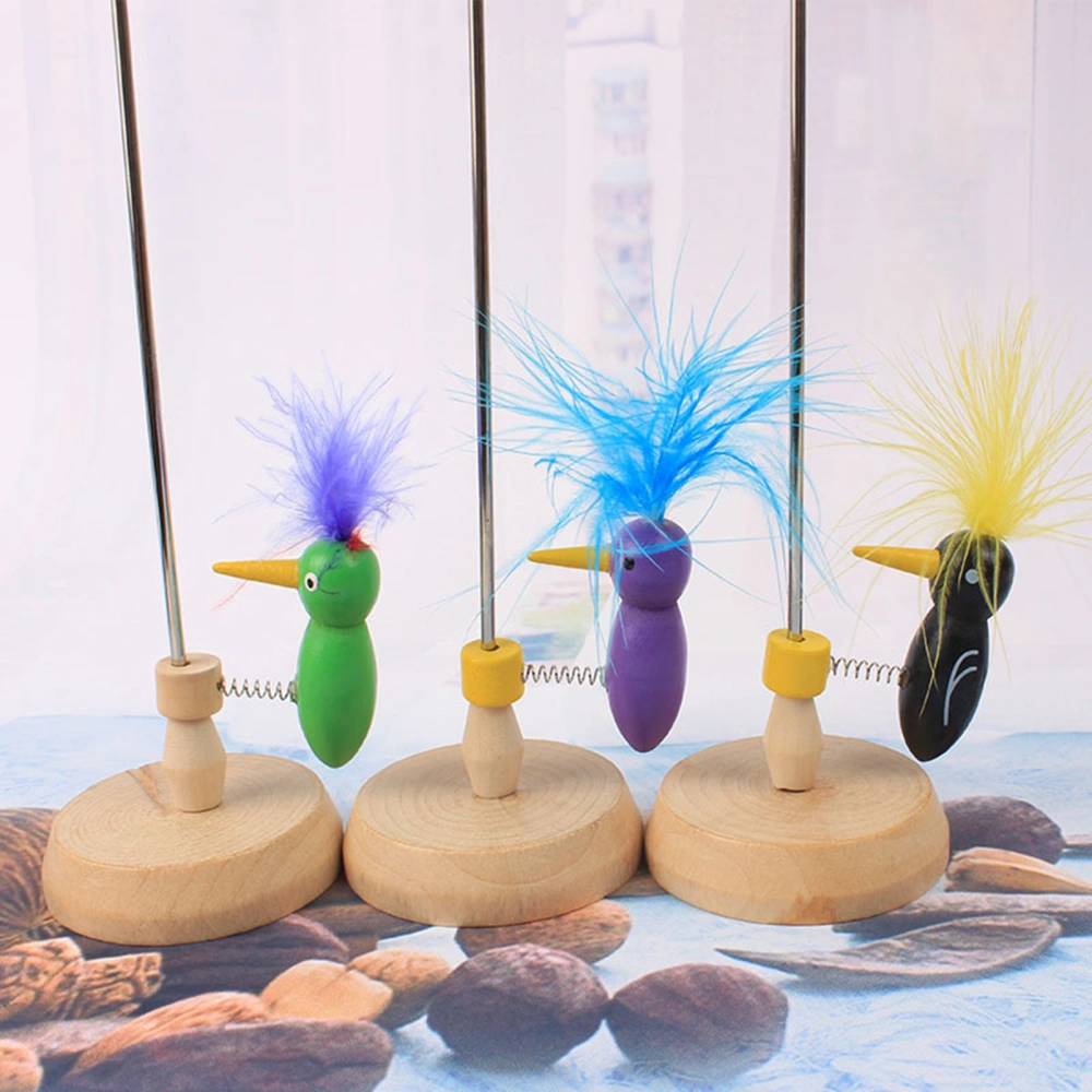 1 Set Woodpecker Toy with Wooden Base Top Ball Toddlers Cute Early Education Fun Woodpecker Figurine Kids DIY Science Experiment Toy