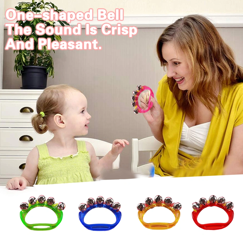 10-Bell Musical Hand Rattle for Kids Transparent Plastic Handle Smooth Safe Grip Durable Metal Bells Children's Music Toy