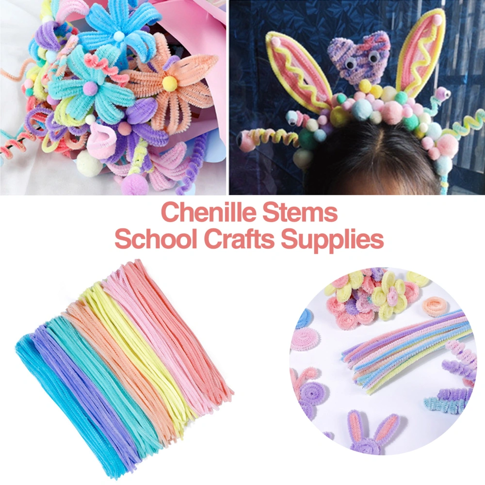 100Pcs Multiple Color Pipe Cleaners Craft Kit Flexible Bendable Wire Chenille Stems Children DIY Craft Decoration Making Kit Kids Girl Art Project Craft Projects Supplies for Handicraft Educational 