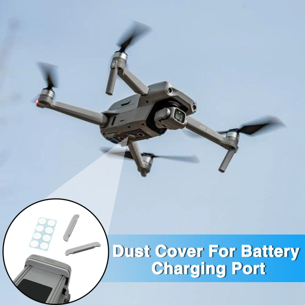 Drone Flight Battery Charging Port Cover Plug Protective Cover with Sticker Compact Size Dustproof Battery Cover Drone Accessory