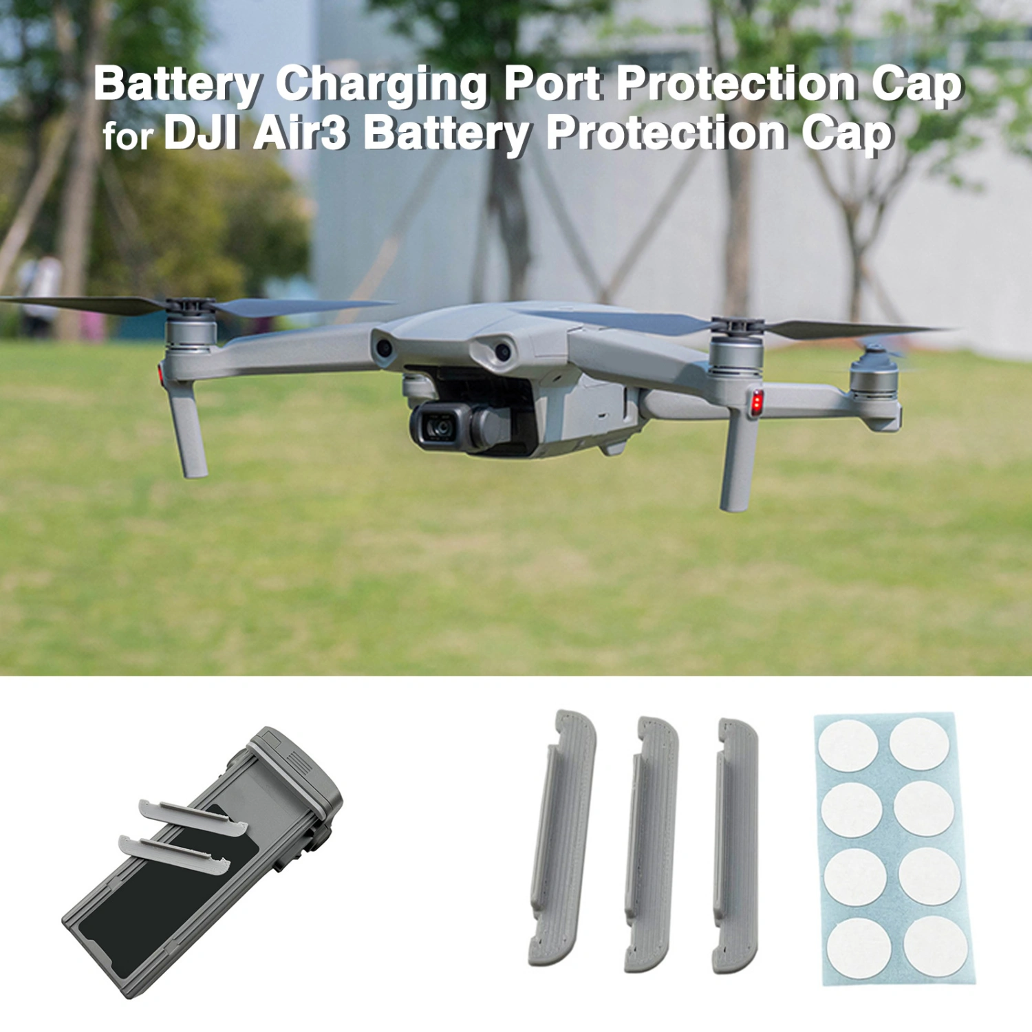 Drone Flight Battery Charging Port Cover Plug Protective Cover with Sticker Compact Size Dustproof Battery Cover Drone Accessory