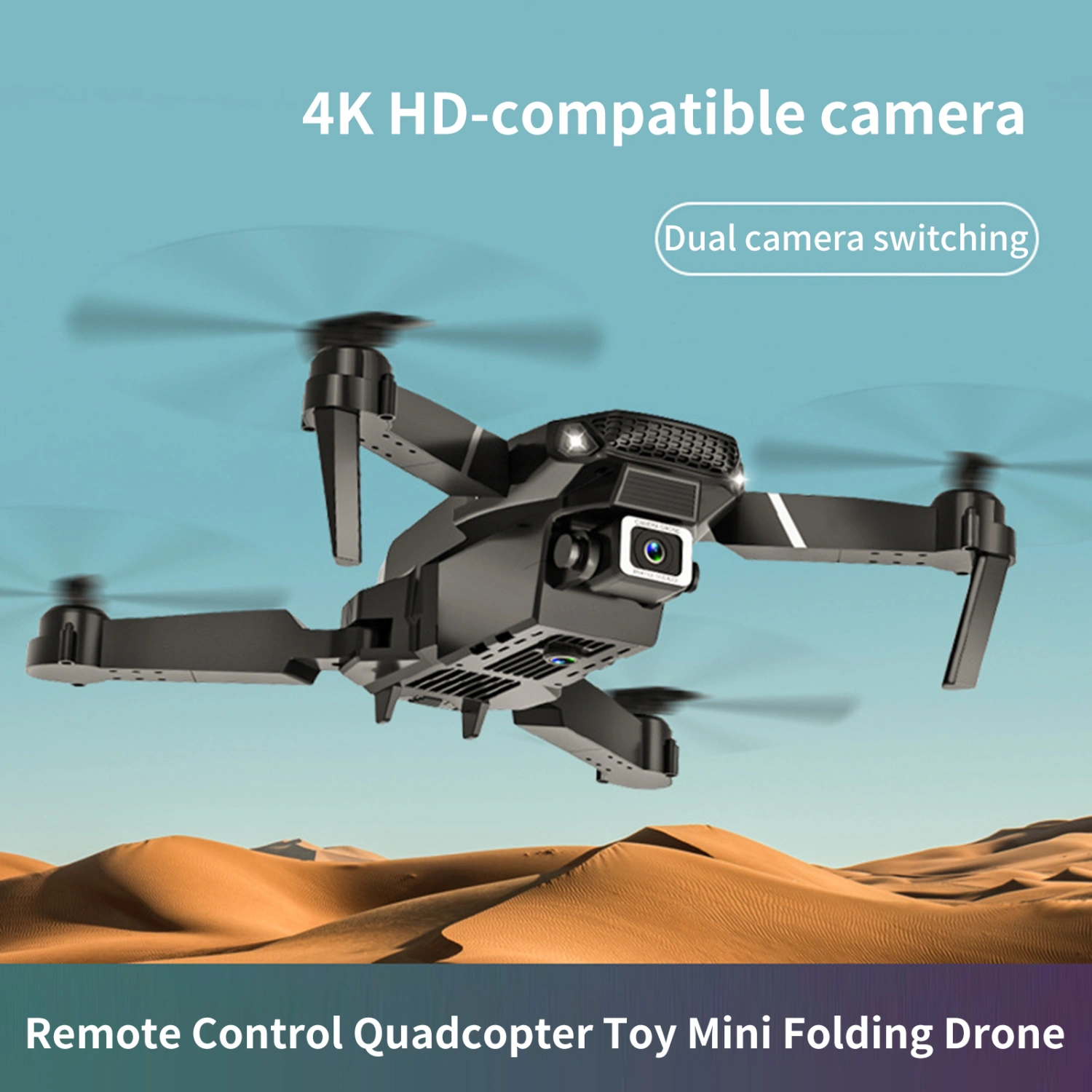 1 Set Remote Control Drone Wide Angle 1080P/4K HD-compatible Dual Camera Altitude Hold Aerial Photography 2.4GHz Remote Control Quadcopter Toy Mini Folding Drone Birthday Gift