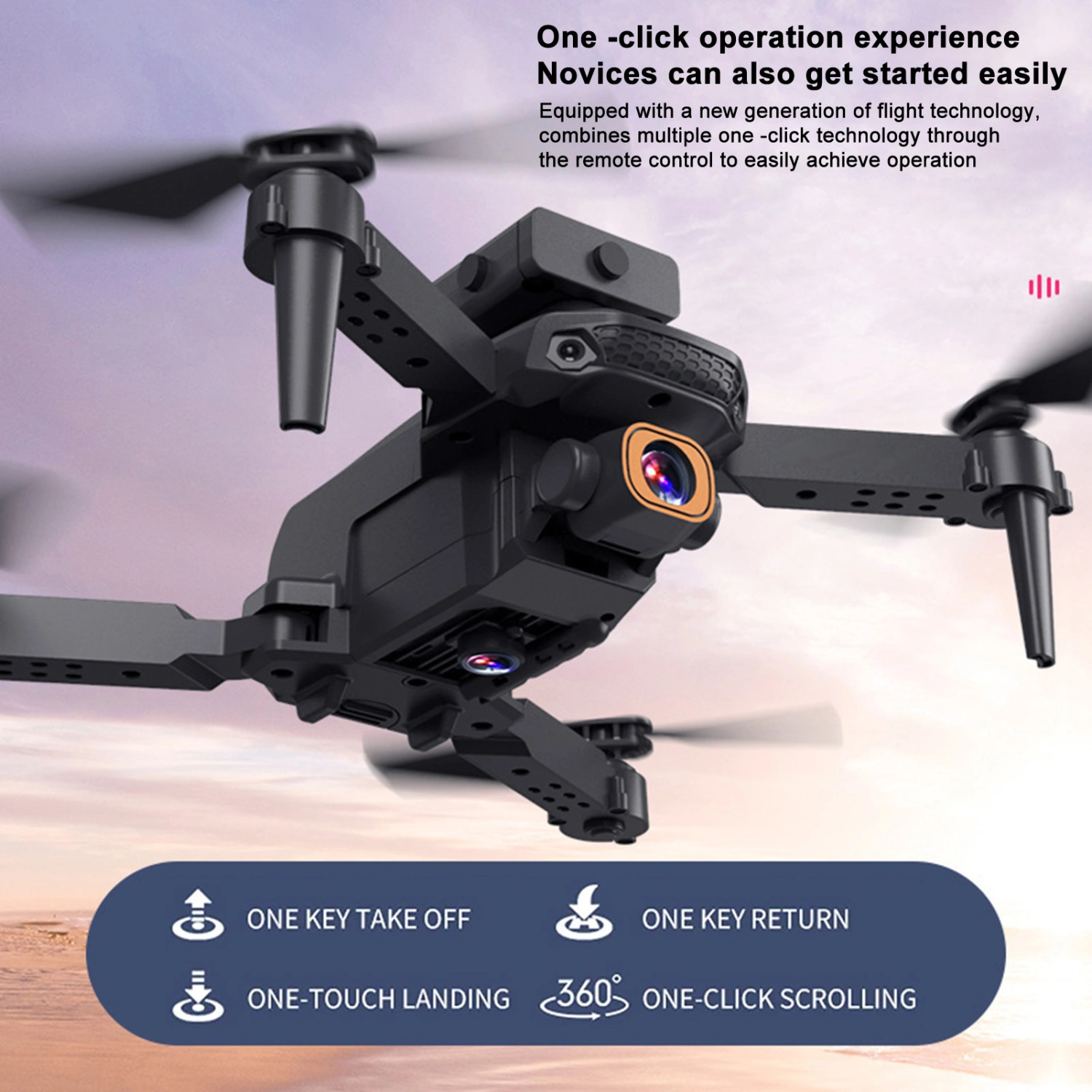 Remote Control Drone 1080P/4K HD-compatible Dual Camera Altitude Hold Obstacle Avoidance Aerial Photography 4CH Mini Folding Drone RC Quadcopter Toy Birthday Gift