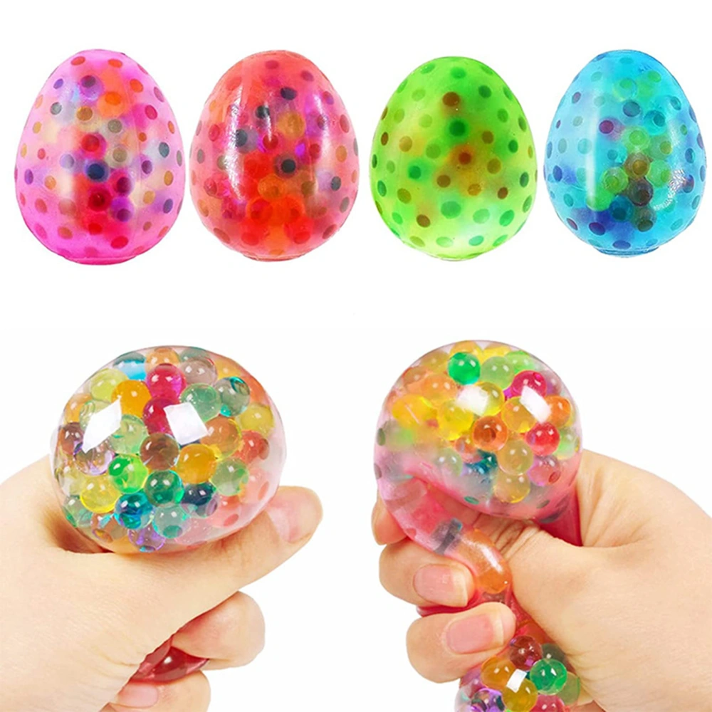 Easter Egg Toy Elastic Quick Recovery Colorful Anti-stress Ball Pinch Toy Relieve Boredom Soft TPR Squeeze Egg Children Decompression Toy Party Favor