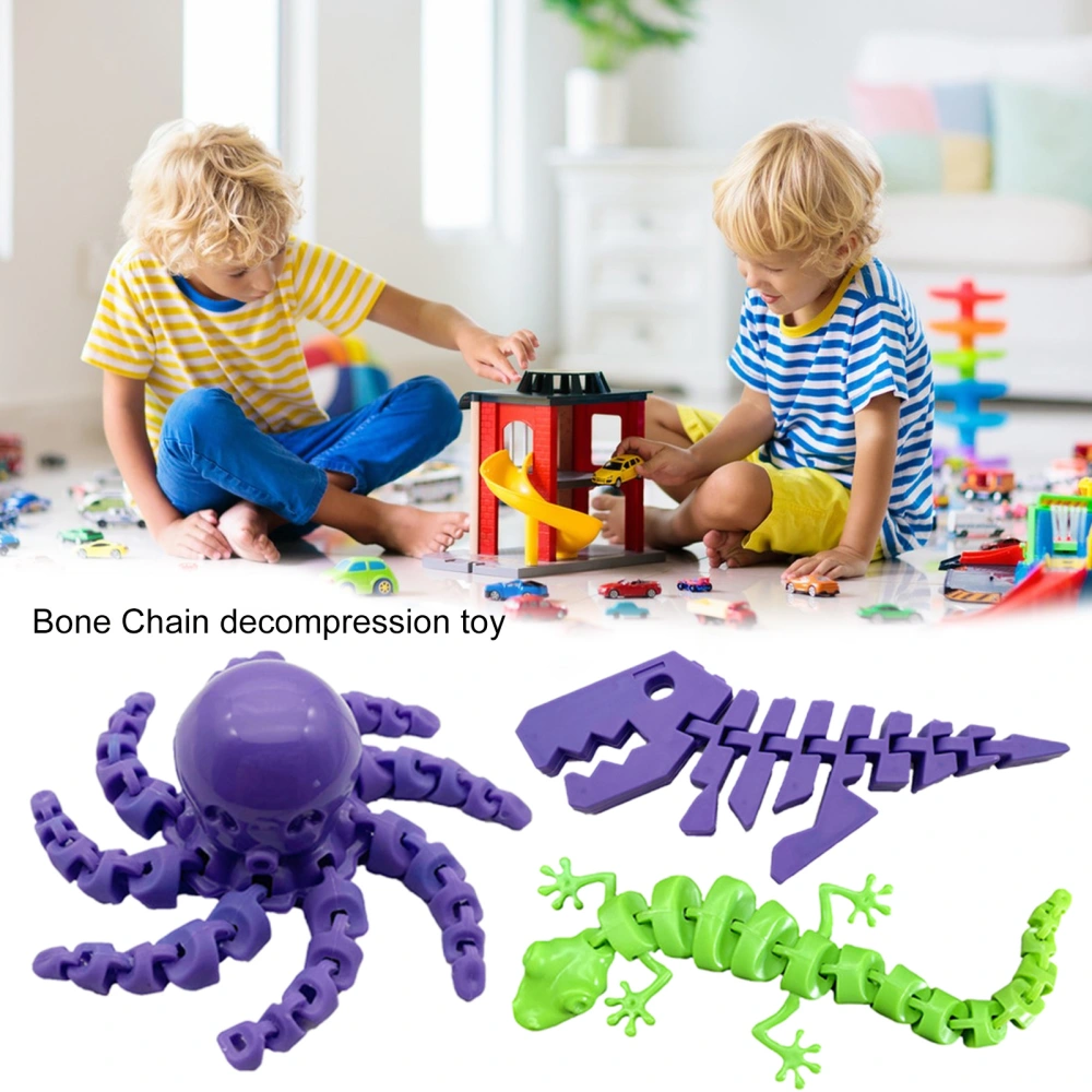 Fidget Sensory Toy Pocket-sized Colorful Cute Gecko Dinosaur Octopus Joints Skeleton Relieve Stress Novelty Toy Fingertip Antistress Chain Sensory Toys Children Toy Gift