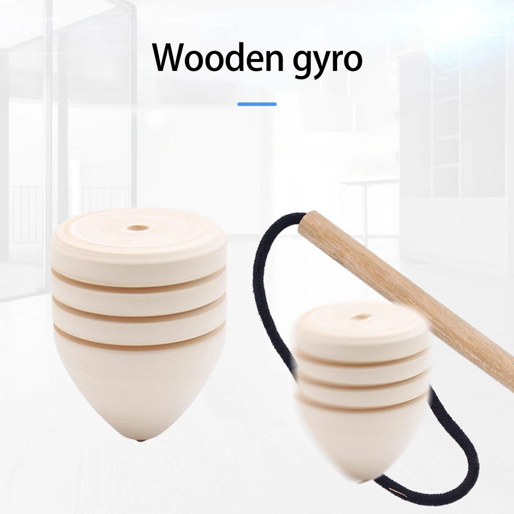 1 Set Fingertip Gyro Toy Spinning Top Rotating Cone Shape Whipping Smooth Surface Entertainment Wooden Nostalgia Chinese Traditional Toy Kids Toys