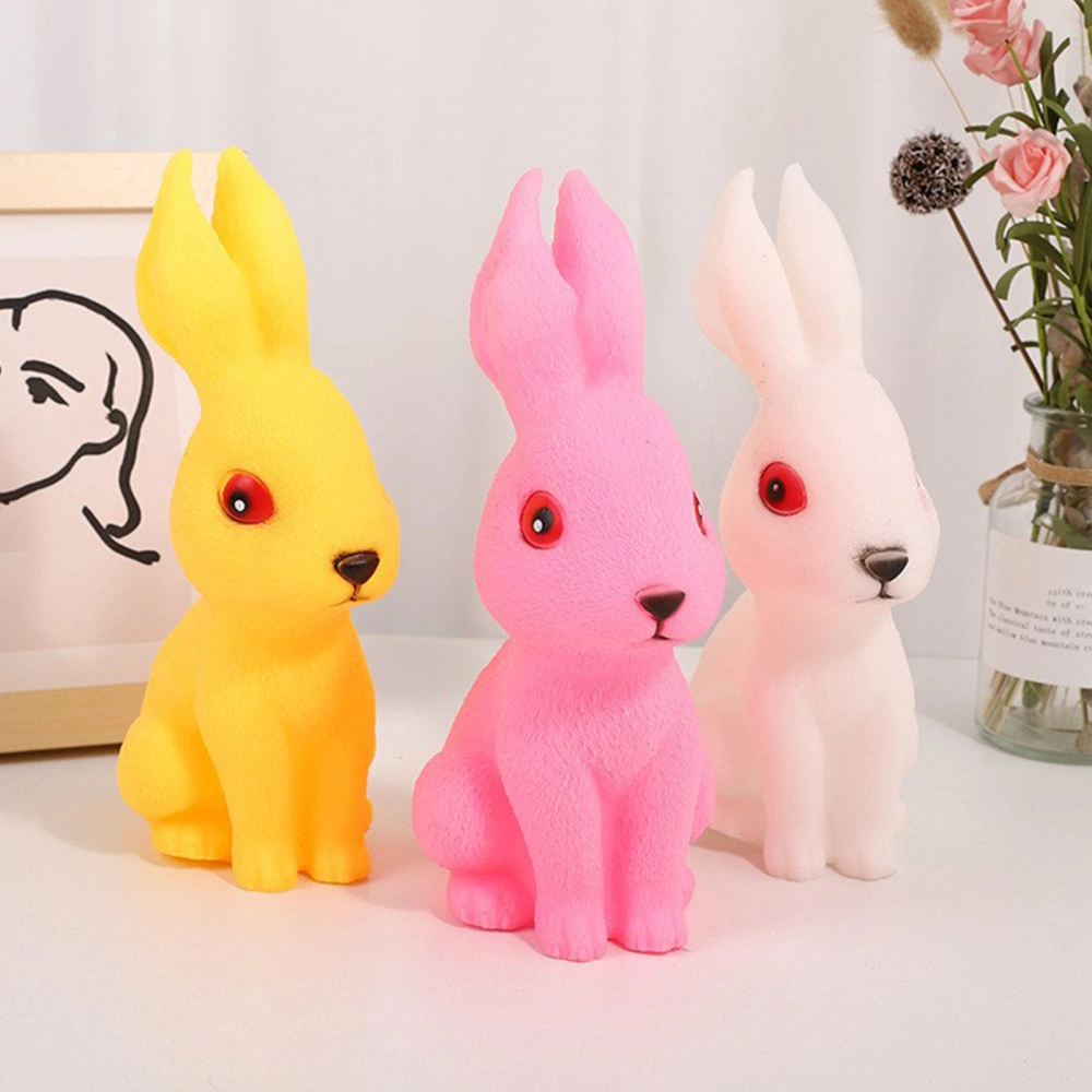 Bunny Squeeze Toy Slow Rebound Cute Cartoon Rabbit Scream Toy Creative Stress Relief Soft Vinyl Animal Squeaky Toy Easter Anti-stress Toy Boys Girls Gift