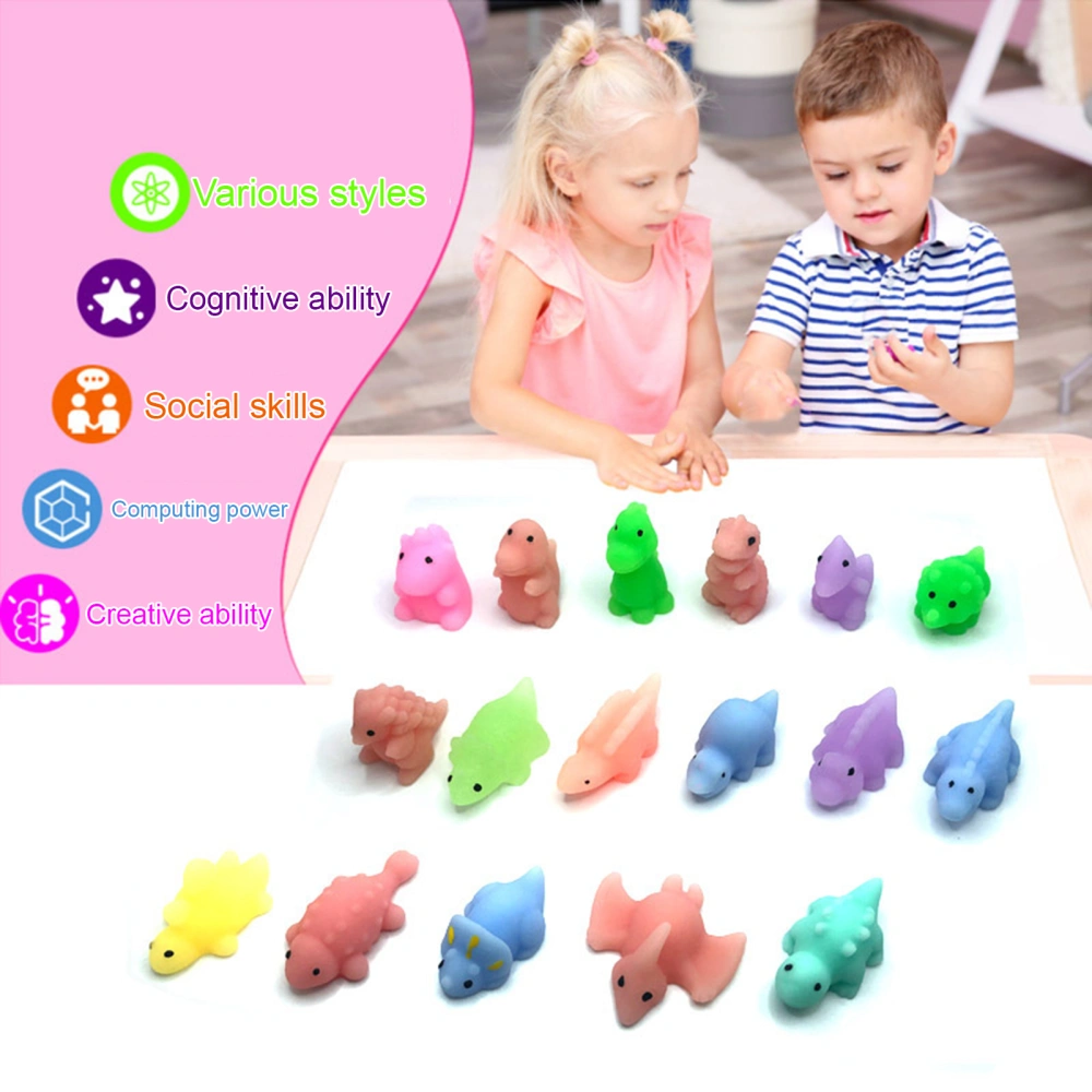 5Pcs Animal Squishes Toys Soft TPR Mini Dinosaur Doll Flexible Pinch Toy Stress Relief Lovely Dinosaur Squeeze Toys Kids Sensory Toys Party Favors