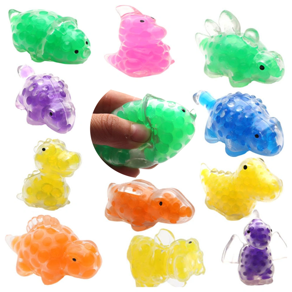 10Pcs Animal Squishes Toys with Water Beads Soft TPR Lovely Dinosaur Doll Pinch Toy Stress Relief Flexible Mini Dinosaur Squeeze Ball Kids Sensory Toys Party Favors