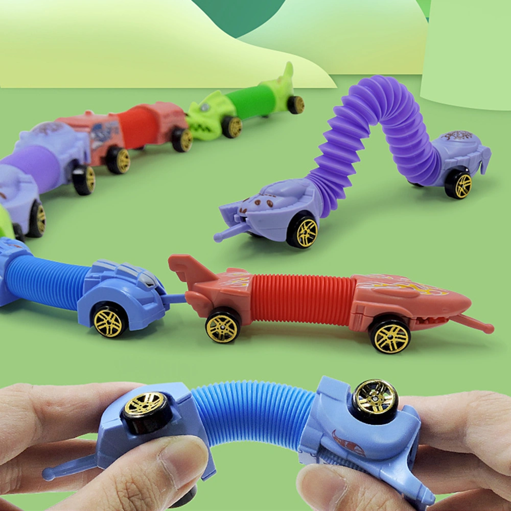 Animal Telescopic Tube Toy Free Transformation Fun Lighting Expandable Stress Relief Educational Kids Dino Animal Car Pipe Fidget Toy Children Gift