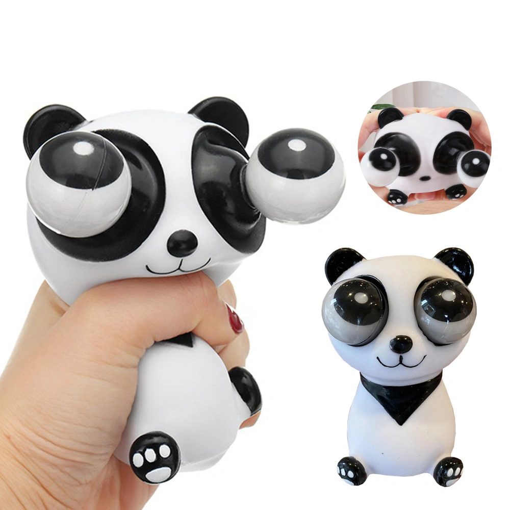 Panda Squishes Toy Popping Rotatable Eyes Funny Soft TPR Stress Relief Trick Prop Lovely Animal Fidget Squeeze Toy Kids Gift