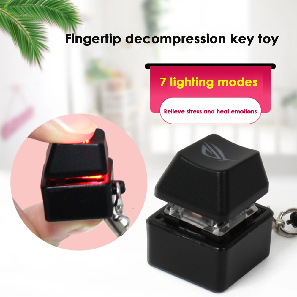 Fidget Keycap Toy Colorful LED Light Pocket-sized Finger Button Mini Clicker Relieve Boredom Sensory Toy Keyboard Switch Fidget Toy Stress Relief Toy Party Favors