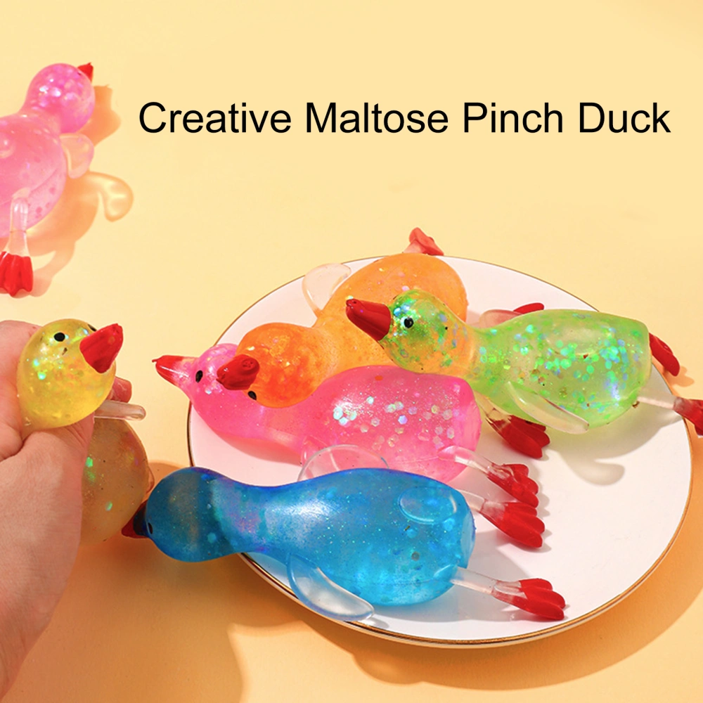 Duck Squeeze Toy Stretchy Slow Rebound Glitter Maltose Soft TPR Pinch Toy Cute Cartoon Animal Squishes Stress Relief Fidget Toy Party Favor