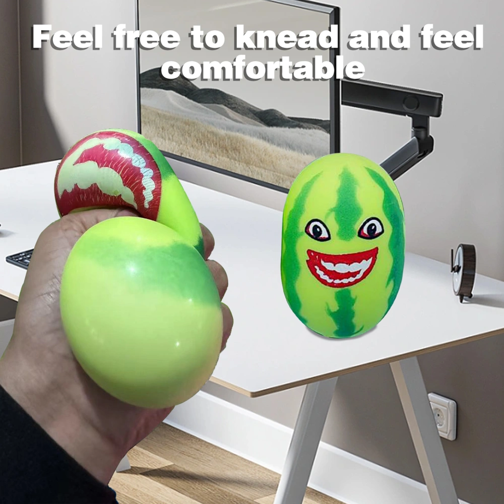 Funny Expression Watermelon Squeeze Toy Soft Plastic Pinch Toy Quick Rebound Fruit Doll Stress Relief Toy Adults Kids Trick Props