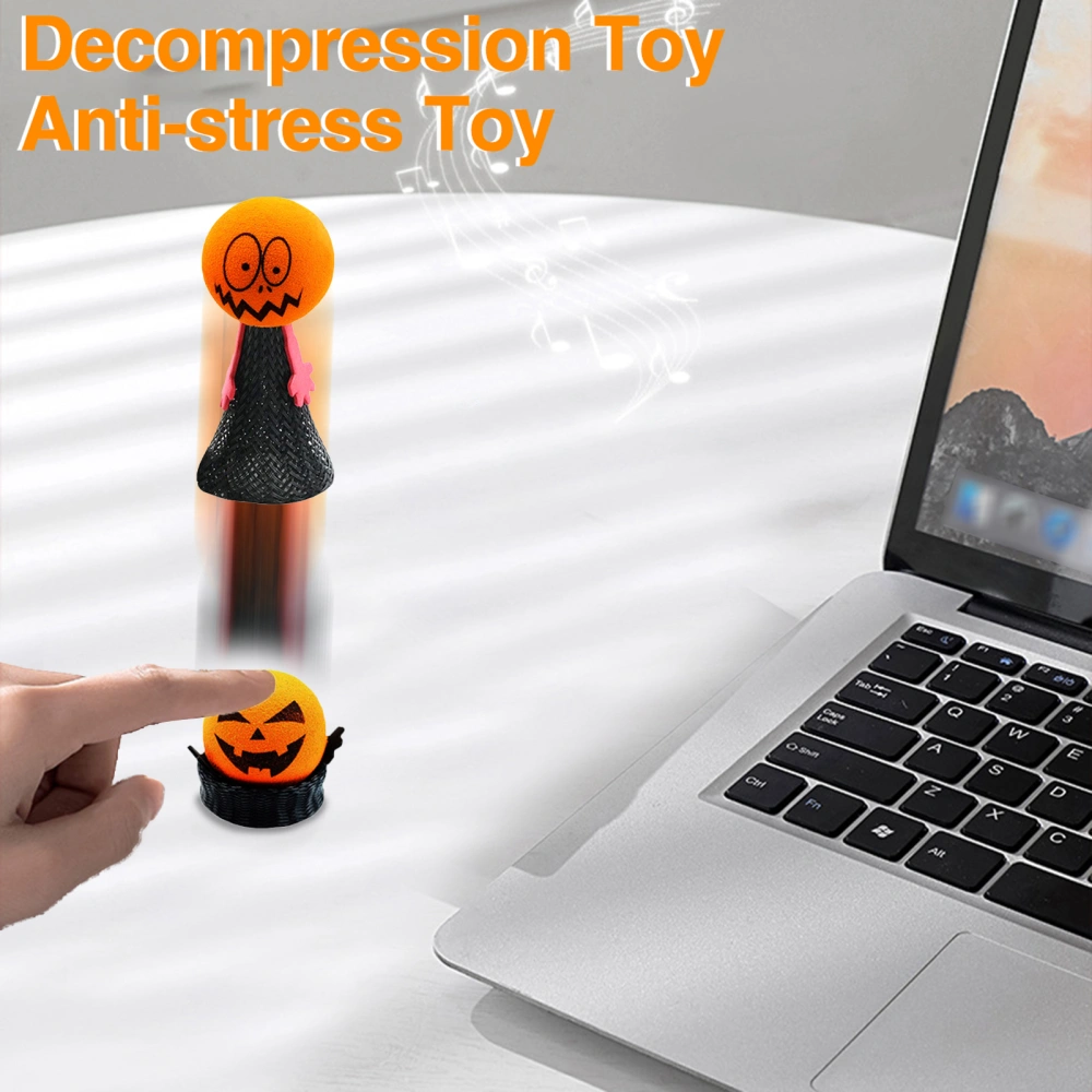 2 Pcs Halloween Bouncing Ghost Doll Toys Creative Candy Bag Fillers Novelty Toy Jumping Up Finger Puppet Doll Kids Funny Halloween Toy Party Favor