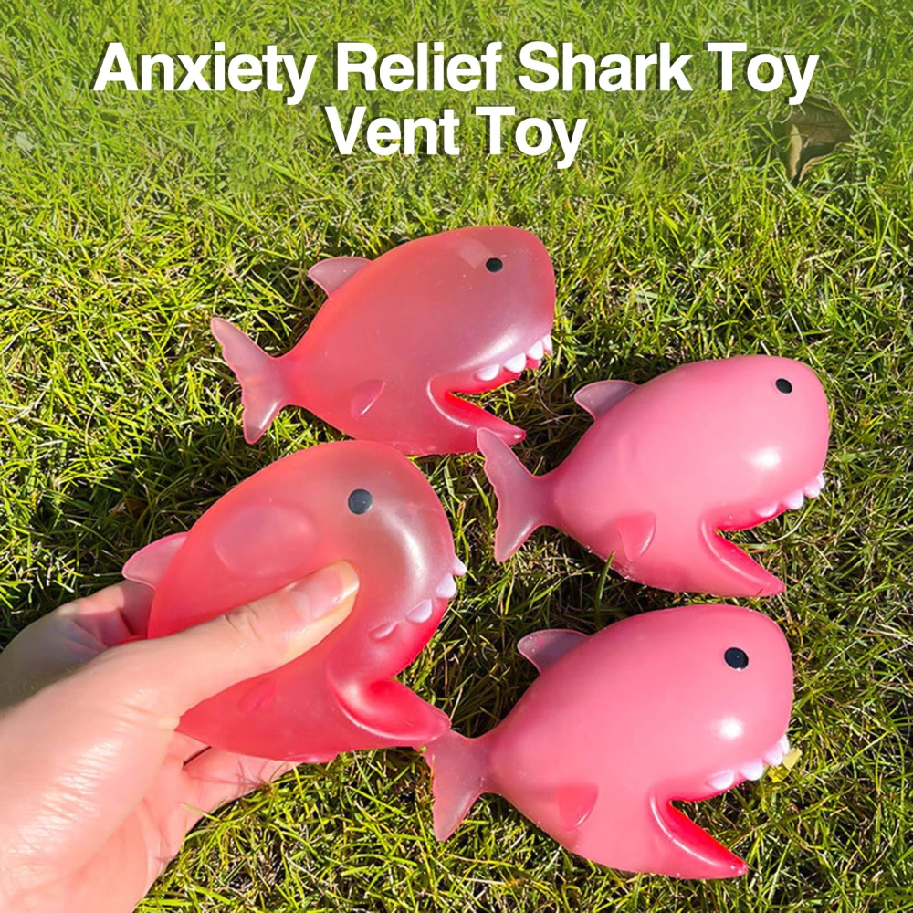 Sequins Cartoon Shark Squeeze Toys Creative Maltose Sea Animal Quick Recovery Soft TPR Pinch Toy Squishes Block Stress Relief Fidget Toy Party Favor