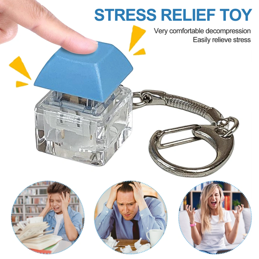 Fidget Toy Keyboard Keychain Stress Relief Toy Adults Kids Finger Press Type Keyboard Executive Desk Toy Exercise Wrist Stress Relief ADHD Toy