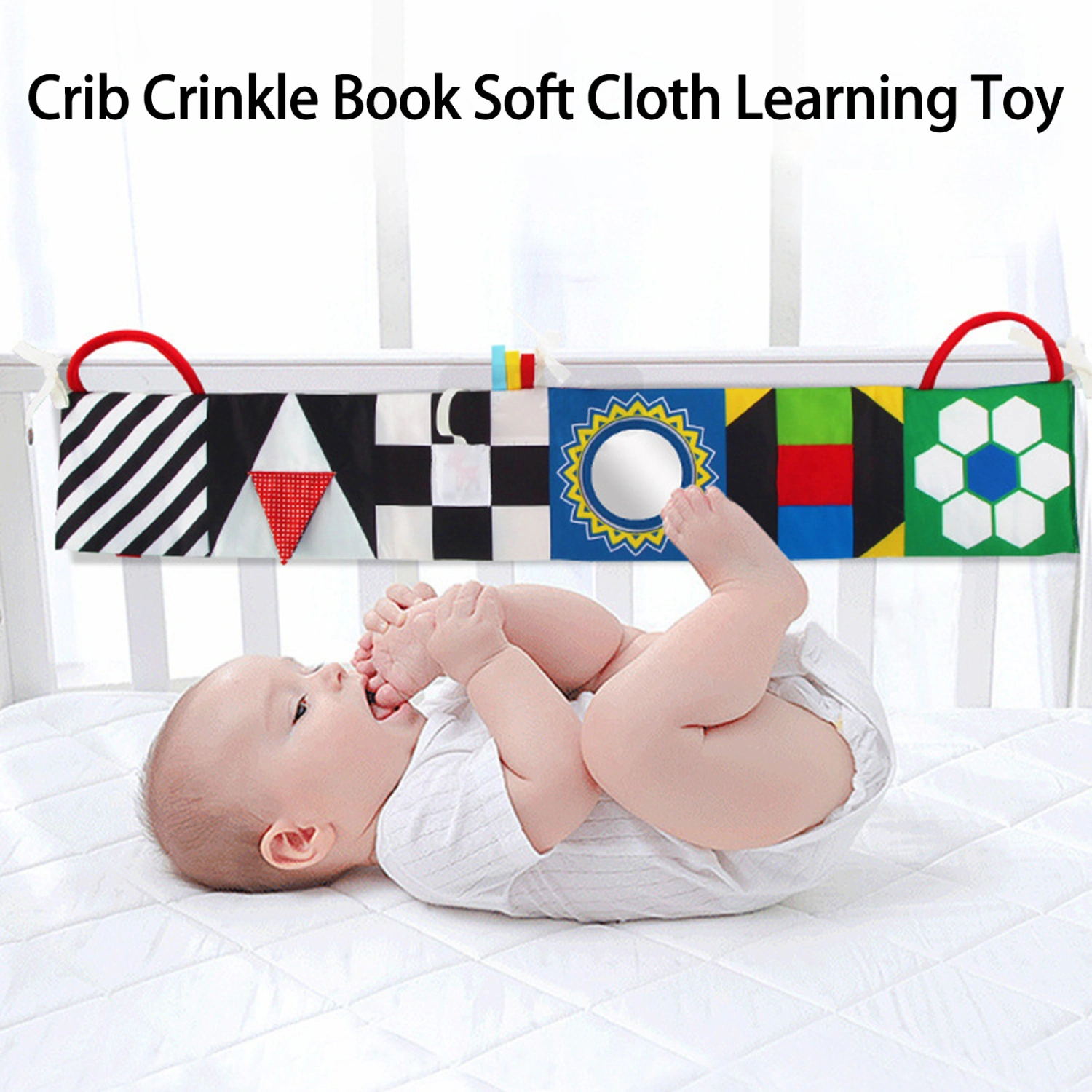 Baby Cloth Book Cute Chick Elephant Double-Side Colorful Printed Pattern Early Learning Educational Toy Infant Soft Cloth Book Crib Rattle Toy Baby Shower Gift