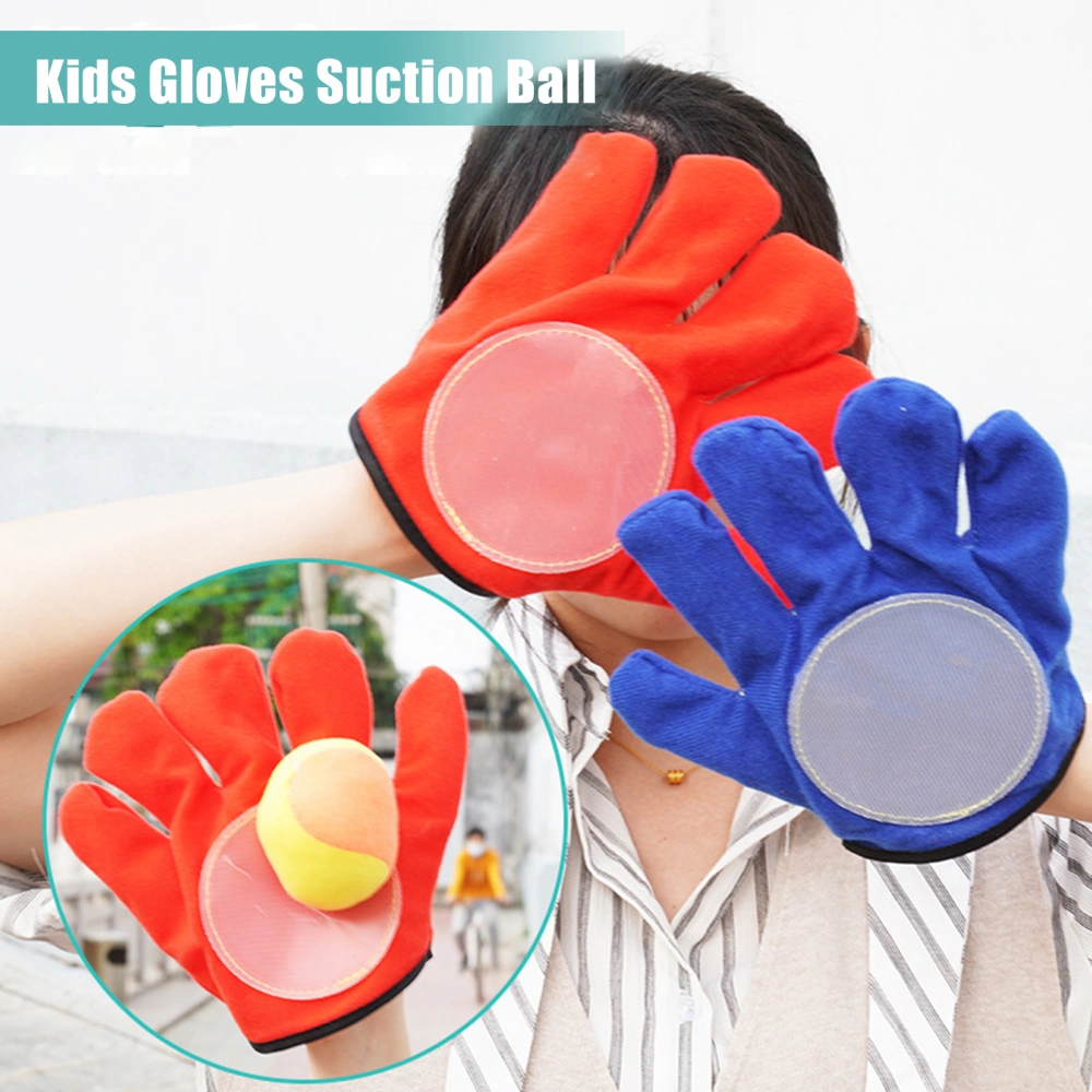 1 Set Children Throwing Ball Suction Cup Toy Sticky Gloves Catch Ball Play Sports Games Indoor Outdoor Ball Toy Set Boys Girls Gift