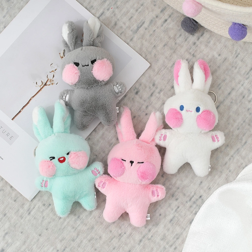 Doll Pendant Full Filling Soft Texture Animal Design Comfortable Touch Not Easy to Deform Decorate Hanging Cartoon Rabbit Plush Keychain Doll Bag Decor