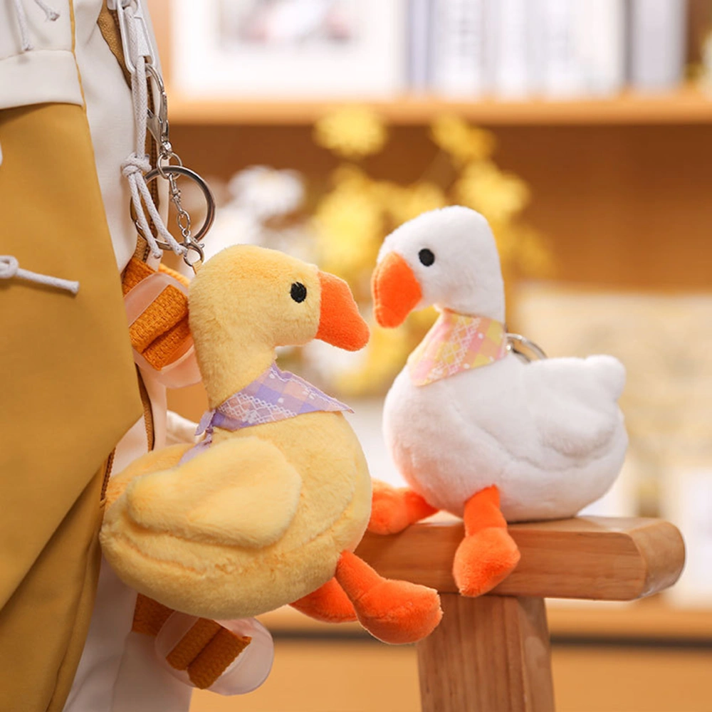 Bag Goose Pendant Contrast Color Plush Toy Realistic Shape Soft Stainless Key Storage Washable Shoulder Bag Goose Keyring Gift