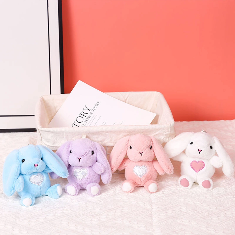 10cm Plush Key Ring Cute Long Ears Cartoon Bunny Plushie Soft Decoration PP Cotton Stuffed Animal Rabbit Doll Bag Ornament Girls Gift