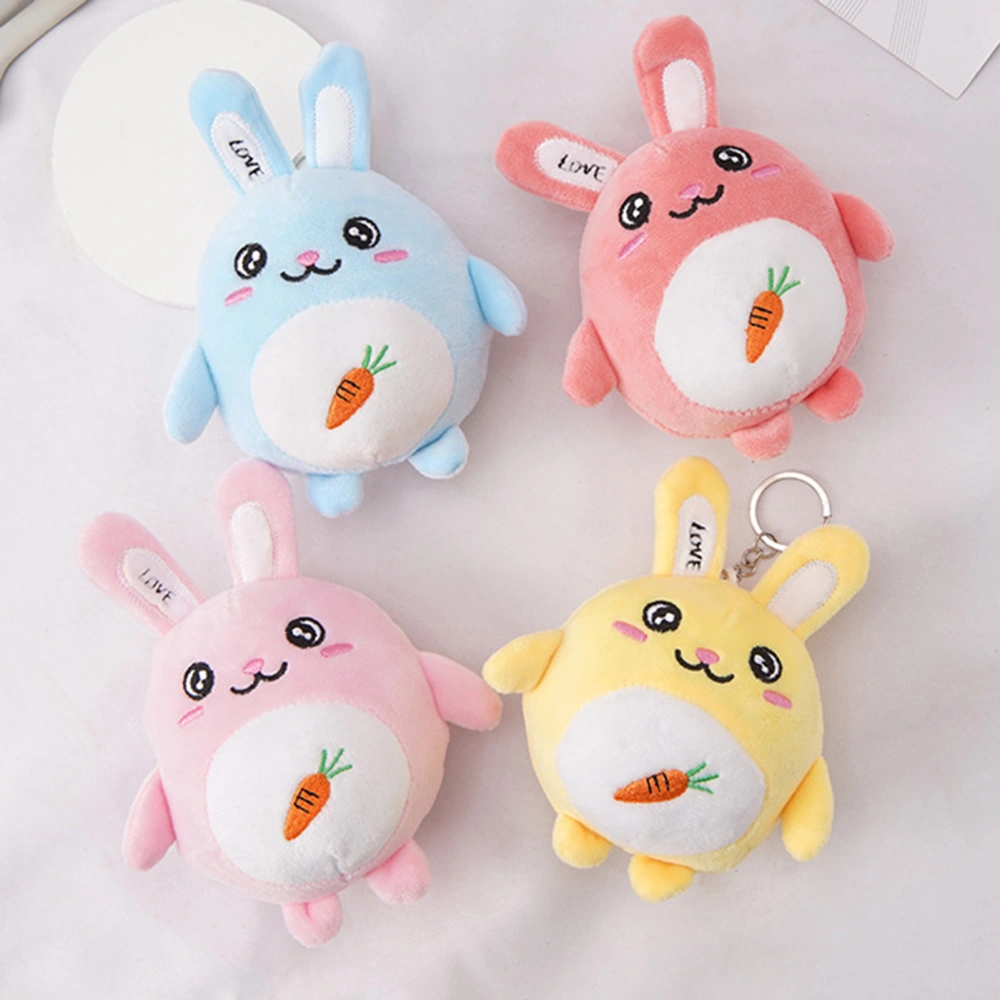 Plush Pendant Full Filling Good Rebound Resilient Non-shedding Fade-less Rabbit Vivid Expression Plush Keychain Key Accessory