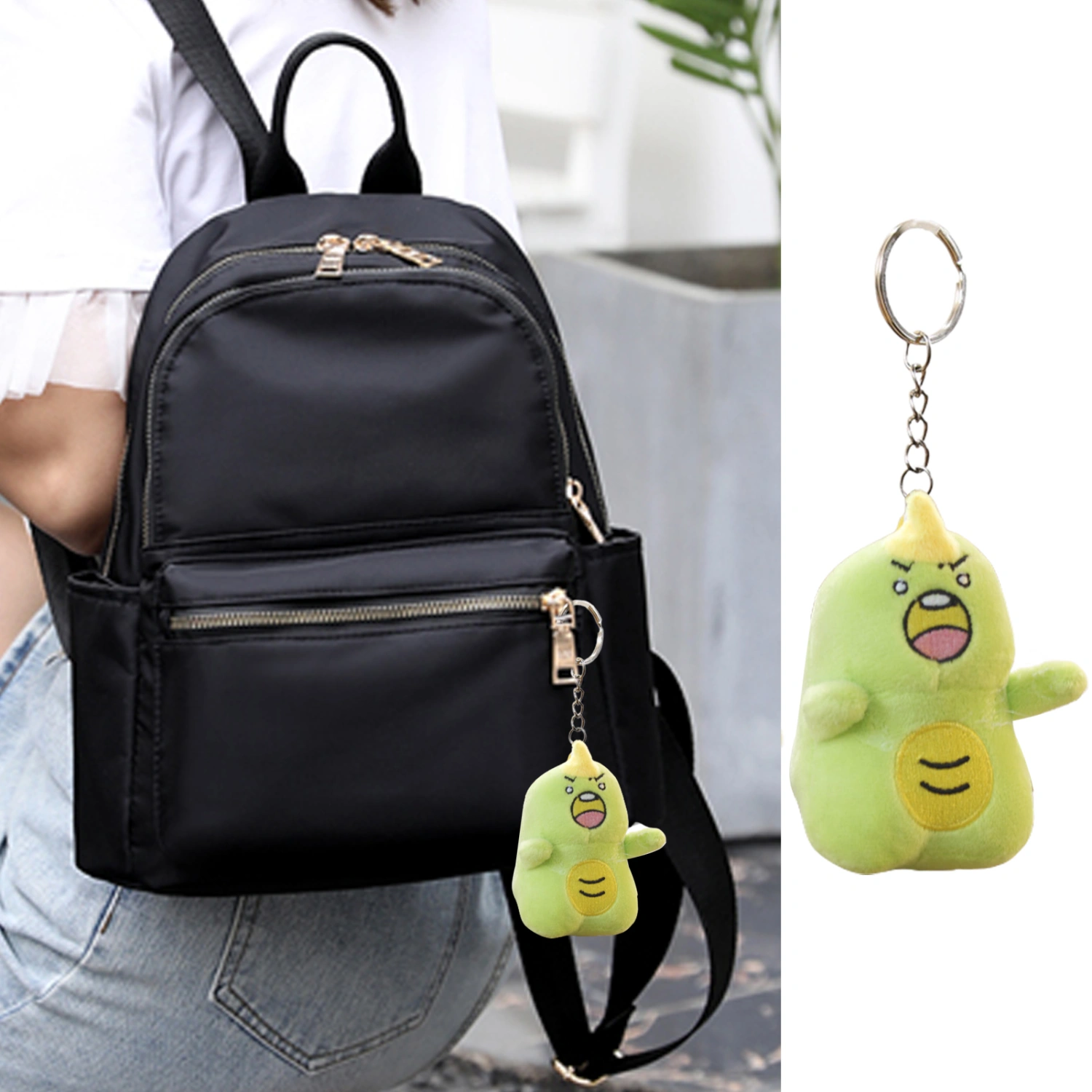 11cm Plush Key Ring Various Style Cute Animal Doll Soft Plushie Ornament PP Cotton Dinosaur Doll Keychain Purse Accessories Couple Gifts