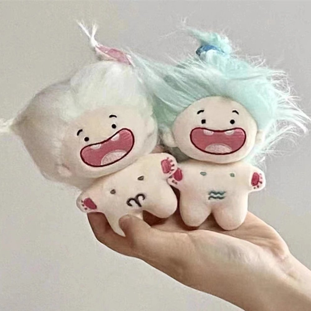 10cm Stuffed Naked Doll Soft Cloth Cute Deciduous Teeth Cartoon Doll Plushies Pretend Toy Unfinished Plush Idol Doll Girl Cotton Doll Toy Girl Gift