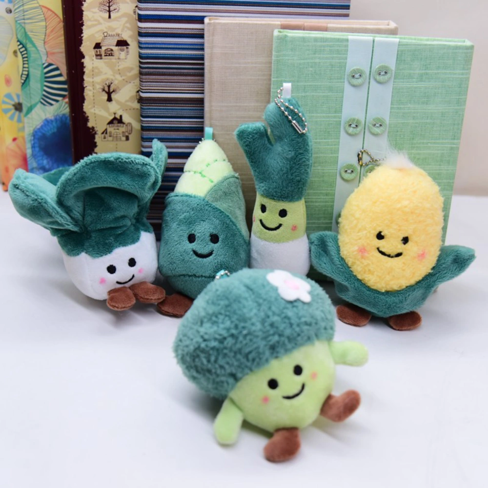 Vegetable Doll Pendant Lovely Corn Cabbage Cauliflower Scallions Plushies Hanging Ornament Fluffy Cartoon Stuffed Doll Plush Keyring Charms Bag Accessories