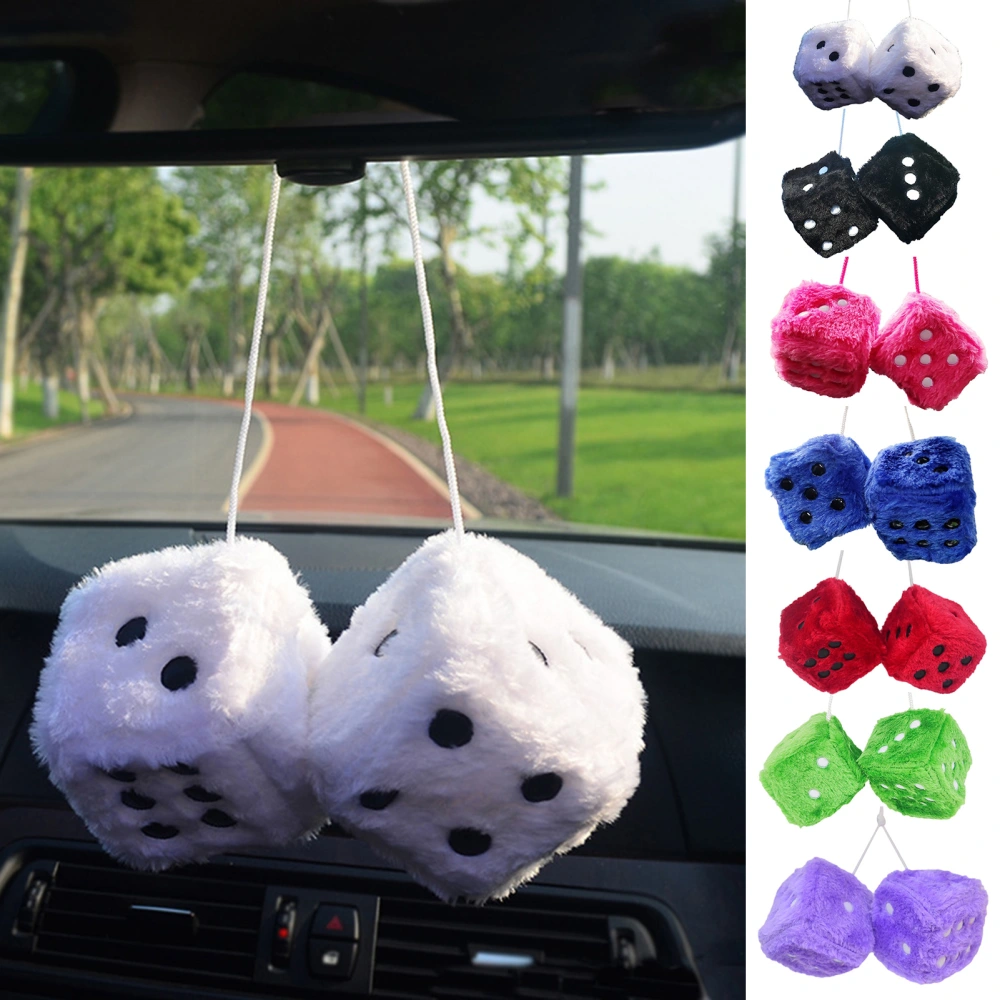 Stuffed Dice Toy Colorful 6cm Cube Fluffy Dot Dice Plushies Decoration Sponge Filling Dice Plush Pendant Backpack Accessories Car Interior