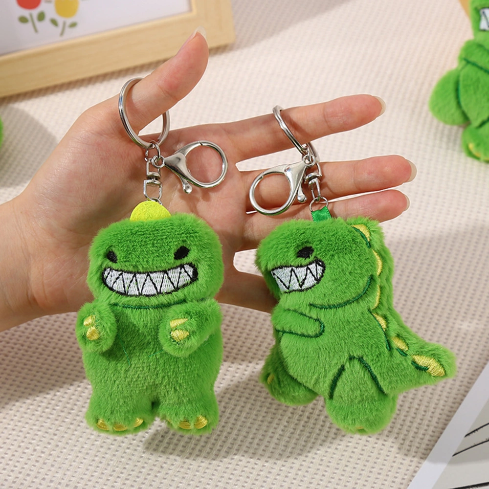 Cute Green Dinosaur Plush Pendant Soft Stuffed Animal Plush Toy Cartoon Dinosaur Doll Keyring Charm Backpack Hanging Ornament Kids Girl Gift