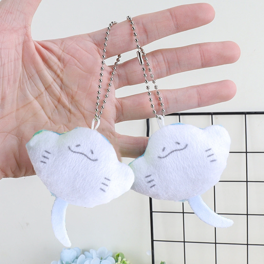 Lovely Fish Plush Pendant Cartoon Marine Animal Devil Rays Doll Plushies Ornament Soft Stuffed Animal Purse Charms Keychain Pendant Girl Toy Gifts