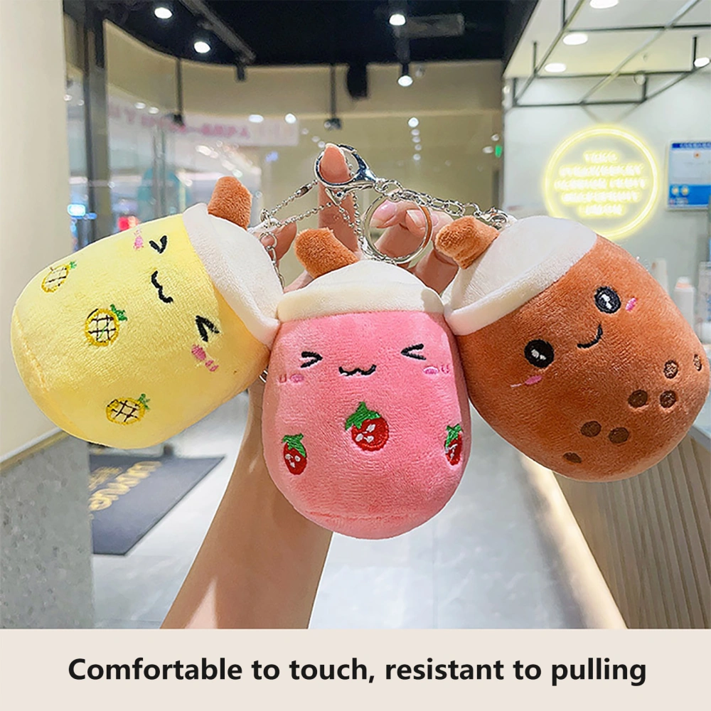 Cute Milk Tea Cup Plush Pendant Cartoon Bubble Tea Stuffed Doll Hanging Ornament Super Soft PP Cotton Fully Filled Plushies Keyring Charms Backpack Decor Kids Girl Gift 