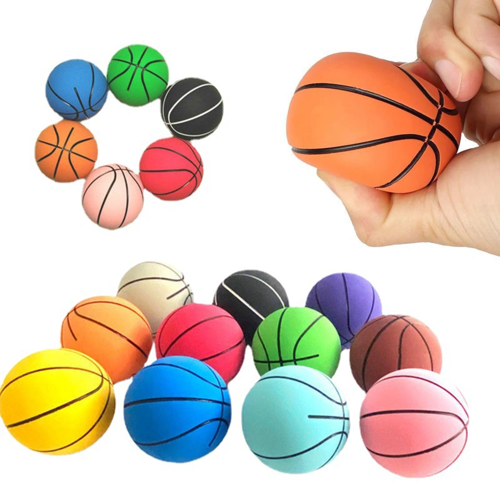 Mini Basketball Toy Wear Resistant Ultra-high Elastic Eco-friendly Non-inflatable Rubber Small Ball Toy for Children