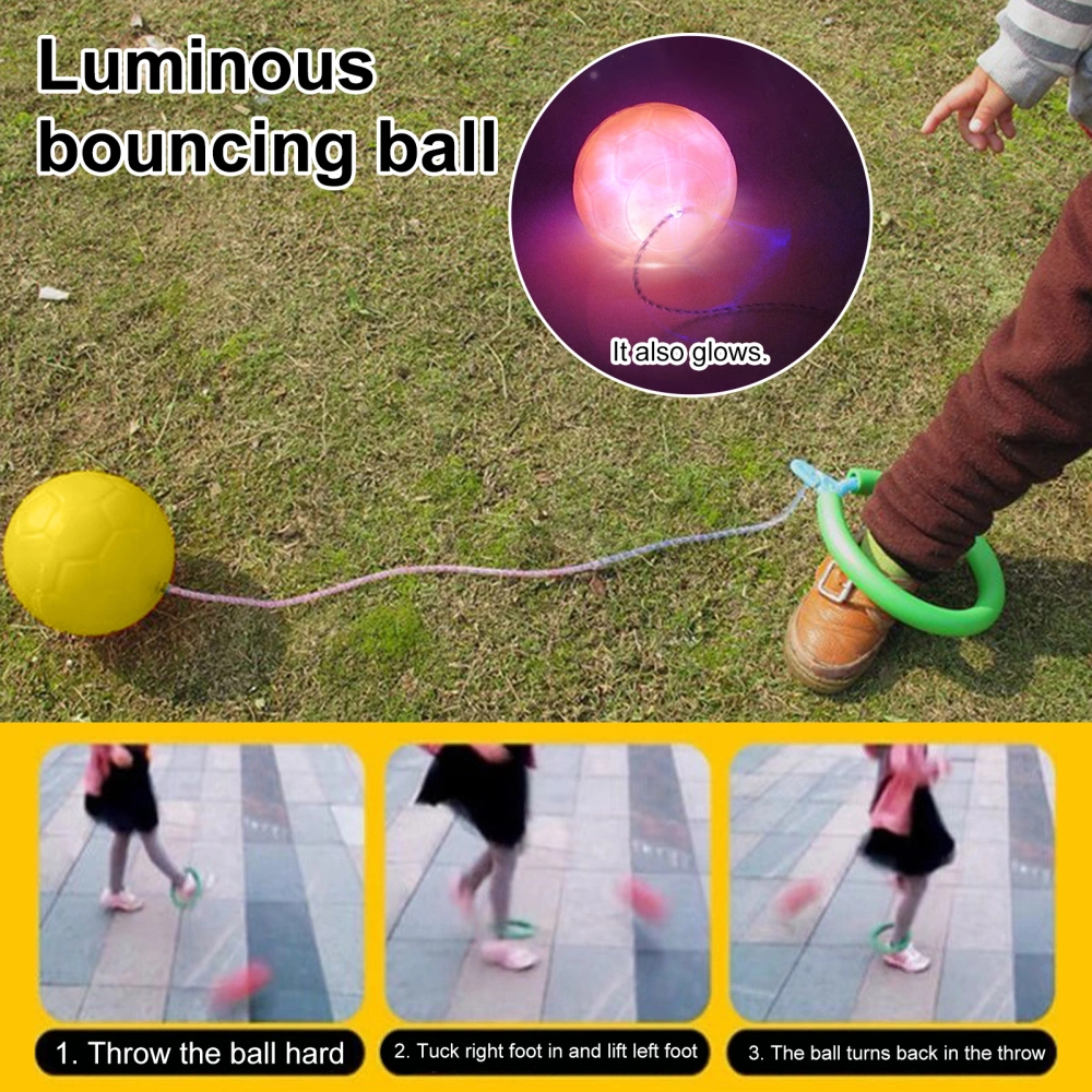 Glowing Bouncing Ball Lightweight Enhance Concentration Colorful Ankle Skip Swing Ball Flashing Jump Ring Sports Toy for Kids