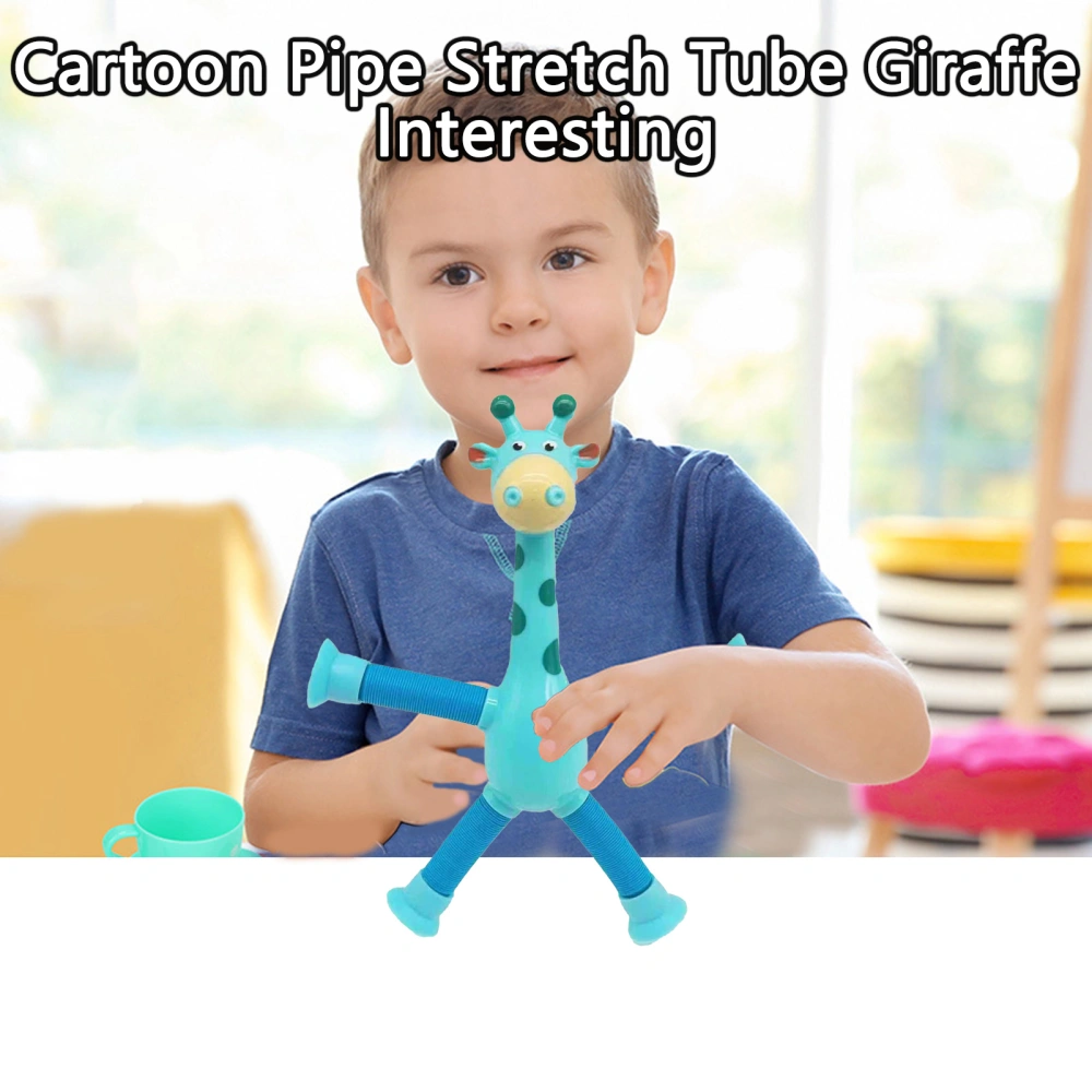 Giraffe Toy Novel Suction Cup Telescopic Various Shapes Built-in Battery Entertainment ABS Cartoon Pipe Stretch Tube Giraffe Child Toy