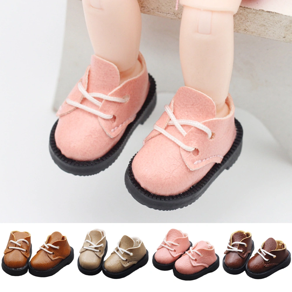 1 Pair 1/8 1/6 Doll Shoes Soft Faux Leather High Simulation Fine Workmanship Doll Shoes for Doll Toys