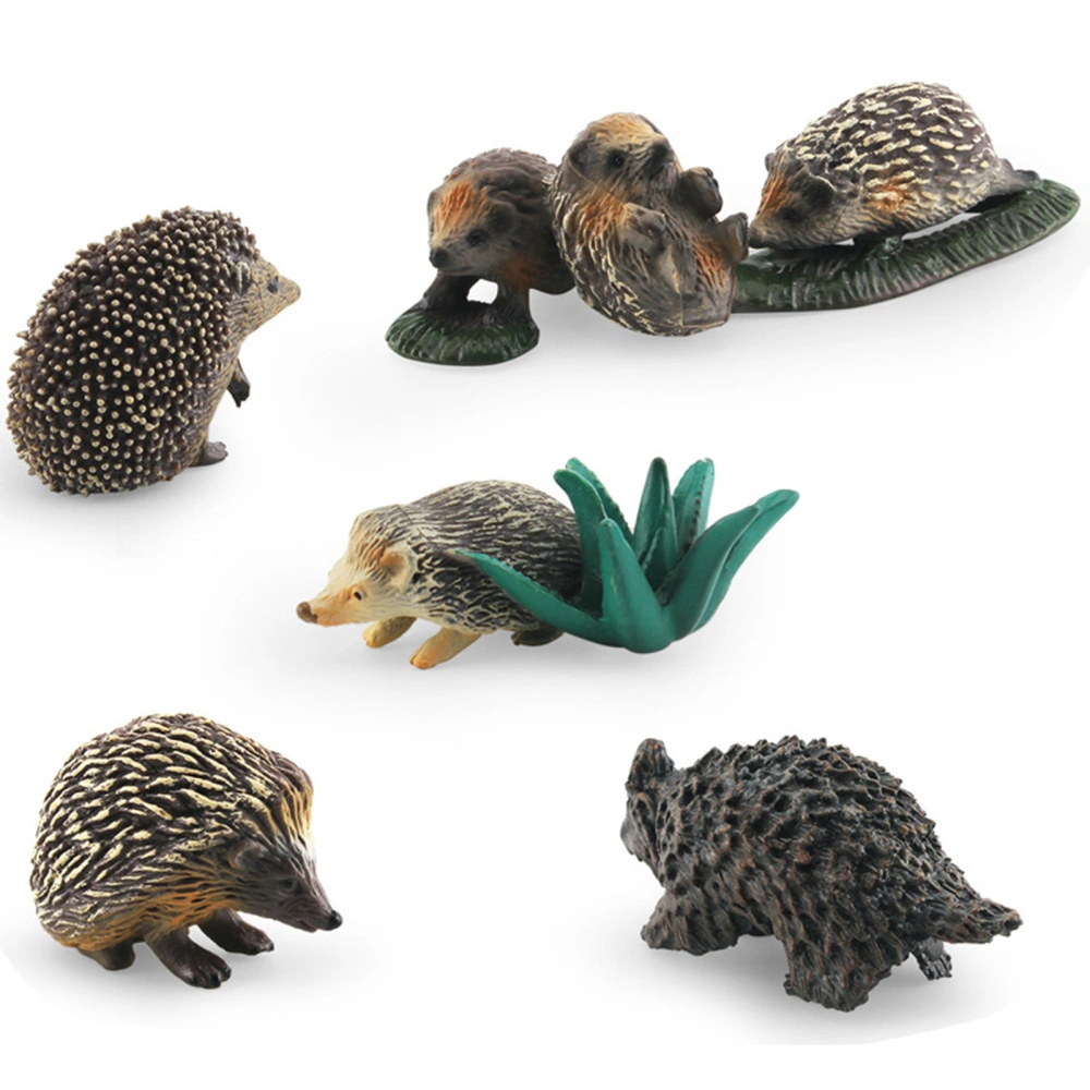 Hedgehog Figurine Simulated Plastic Model Lovely 3D Gardening Doll Ornament Miniature Dollhouse Animal Figure Micro Landscape Decor Model Gift