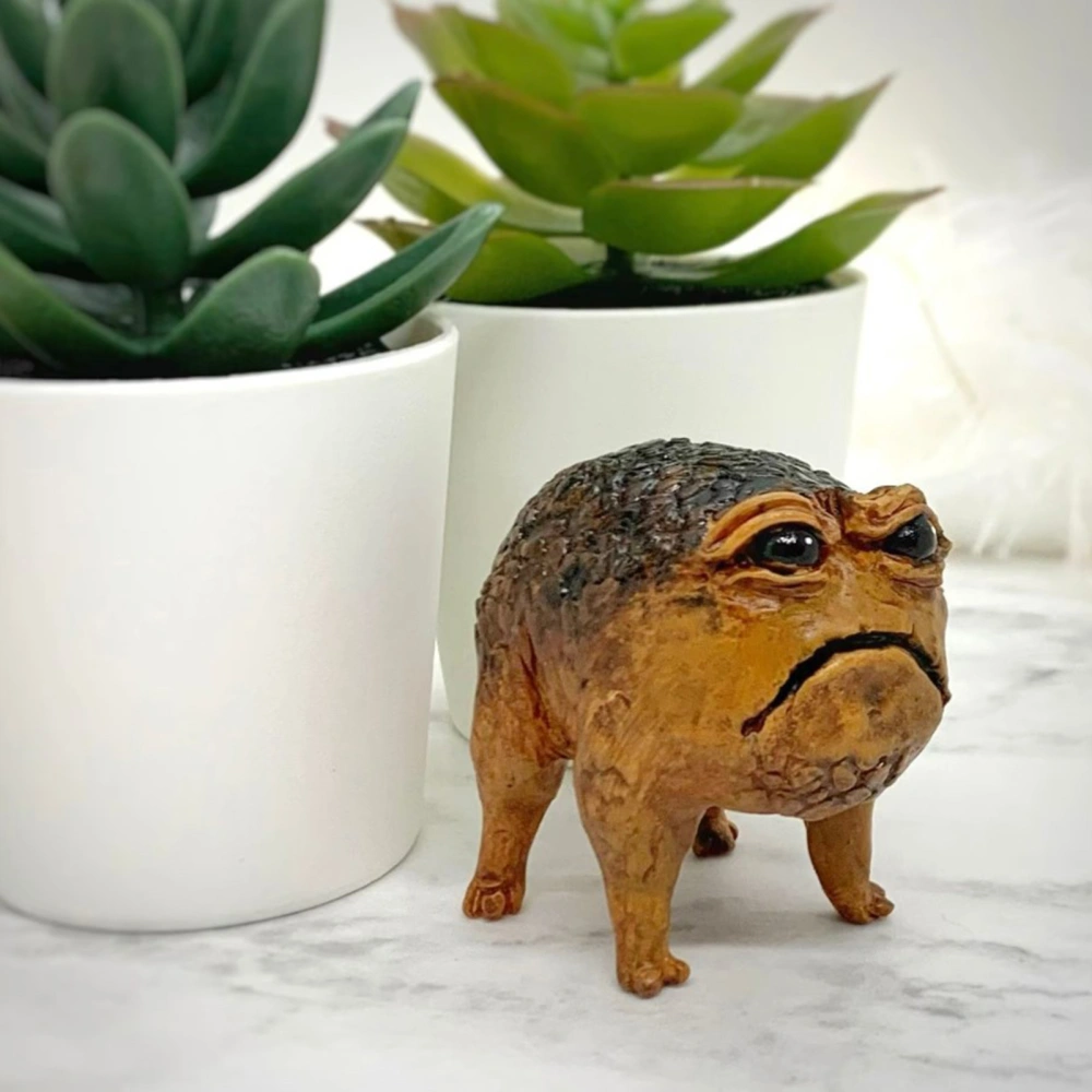 Cute African Rain Frog Decor Funny Toad Model Creative Animal Figurine Office Desktop Ornament Resin Craft Frog Sculpture Statue Home Decoration 