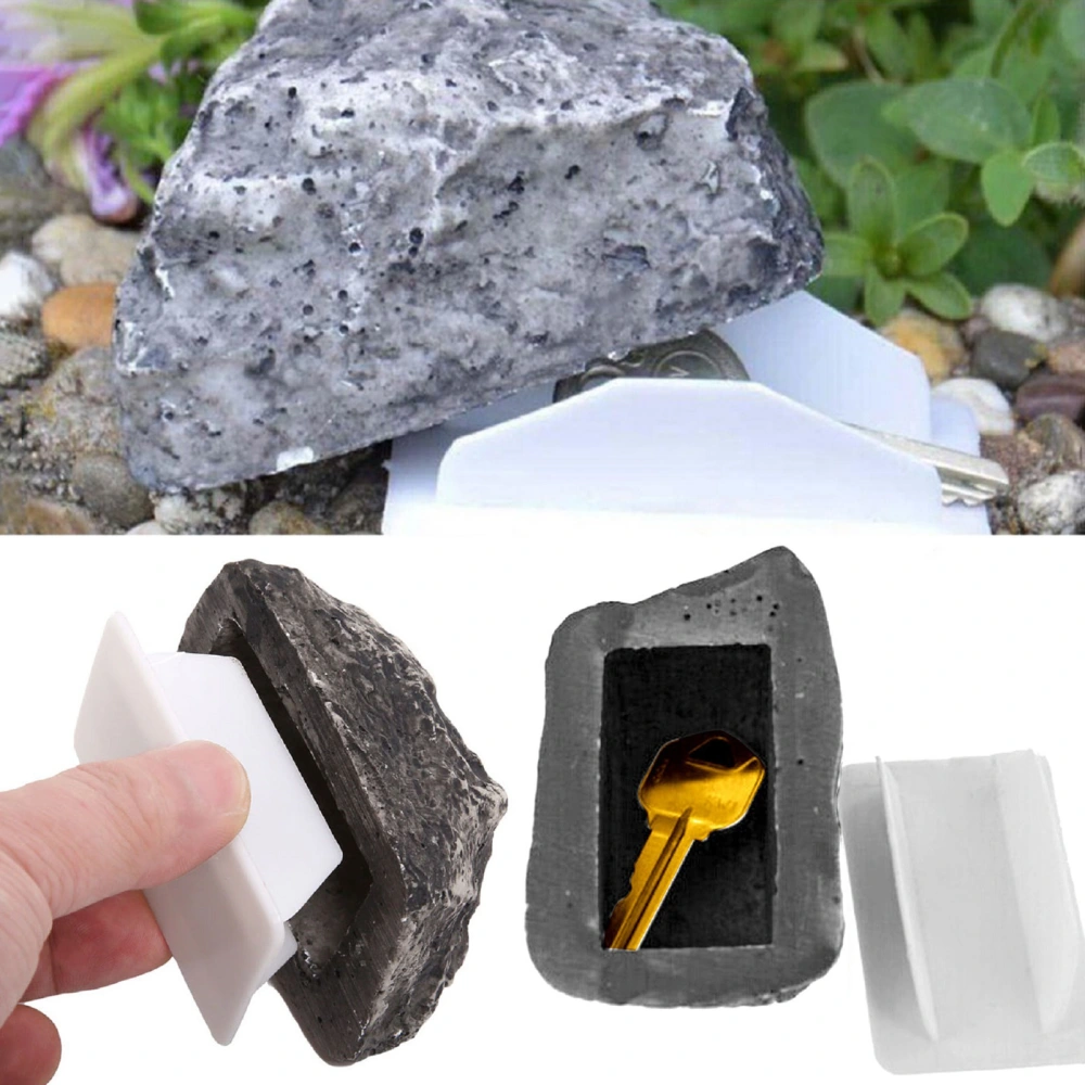 Simulation Stone with Secret Compartment to Hide A Spare Key Fake Stone for Key Hiding Yard Landscaping Ornament Outdoor Garden Key Hider Resin Key Safe Box 