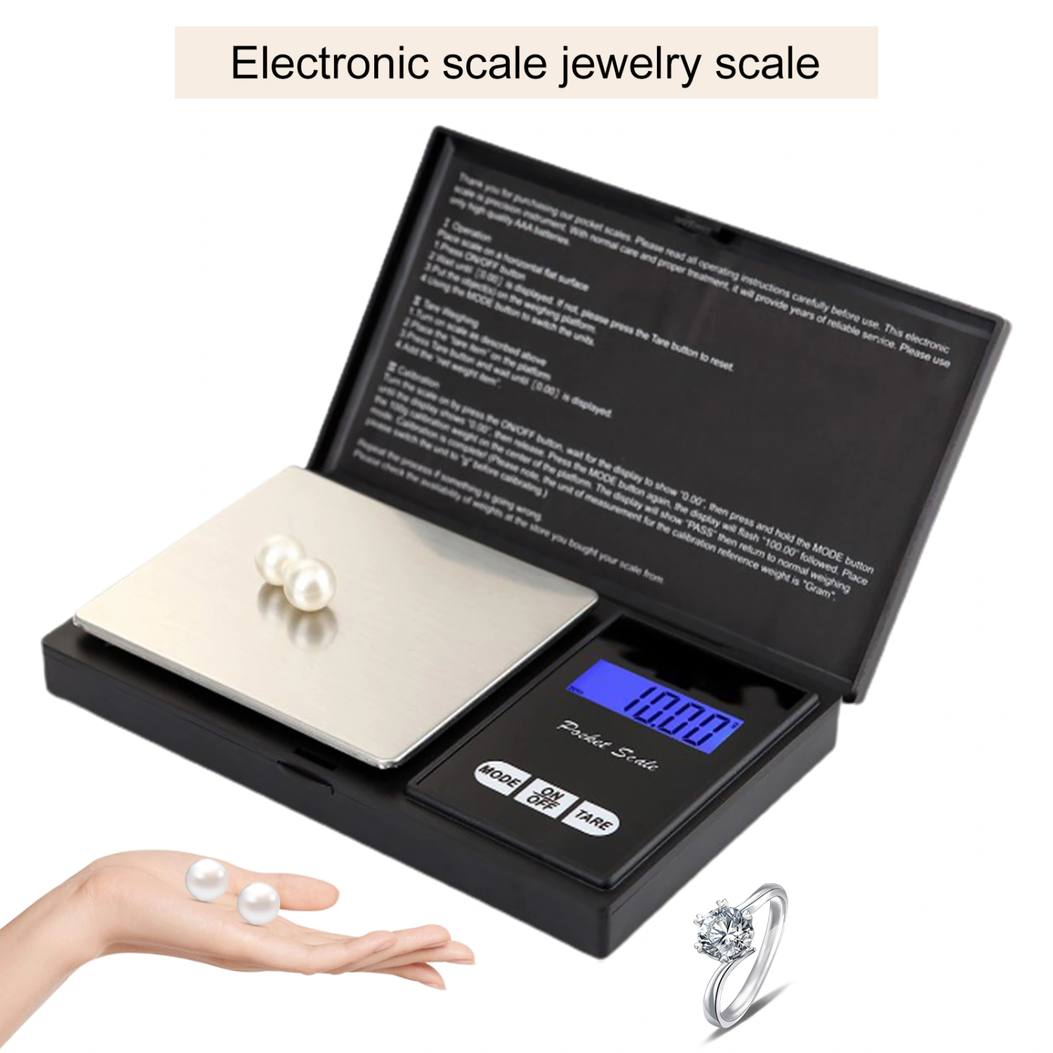 Portable Jewelry Scale Milligram Digital Scale High Accuracy 500g/0.01g Pocket Size Mini Electronic Scale Home Supplies 