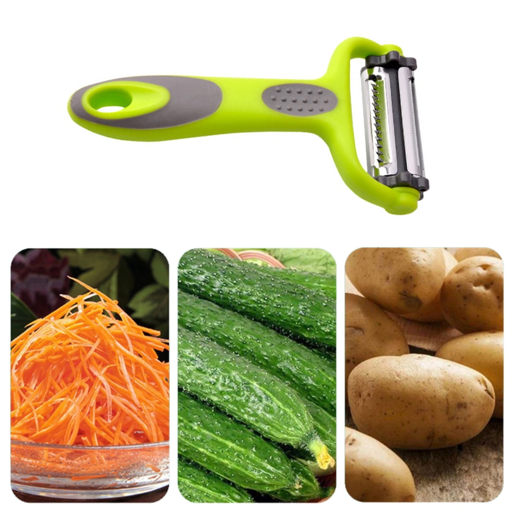 Stainless Steel Blades 3-in-1 Fruit Peeler with Julienne Function Non-Slip Handle Fruits Vegetables Potatoes Carrots Cucumbers Peeler Kitchen Gadget