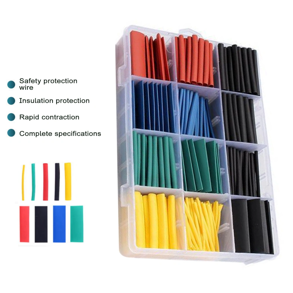 1 Box Heat Shrink Tubing Eco-friendly Flame Retardant Good Tightness Anti-aging Electrical Cable Wrap Tubes Kit