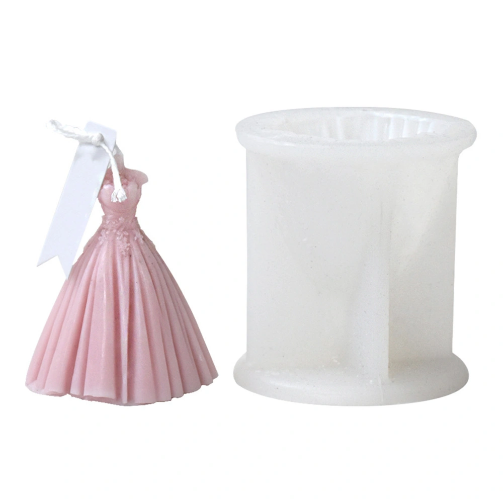 Wedding Dress Mold Non-stick Silicone Cake Mold Exquisite Aromatherapy Candle Mold for Party Decorations