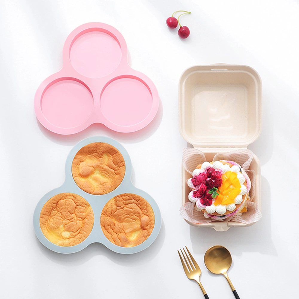 2Pcs Versatile 3-cavity Silicone Egg Mold BPA-free Easy to Clean Wide Application Food-grade Silicone Mold