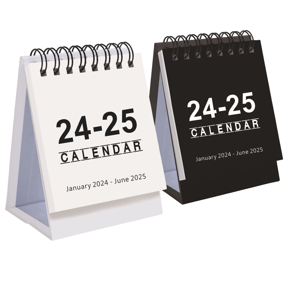 Small Desk Calendar 18 Month Jan 2024 to June 2025 Twin-Wire Binding Home Office School Portable Desktop Calendar 