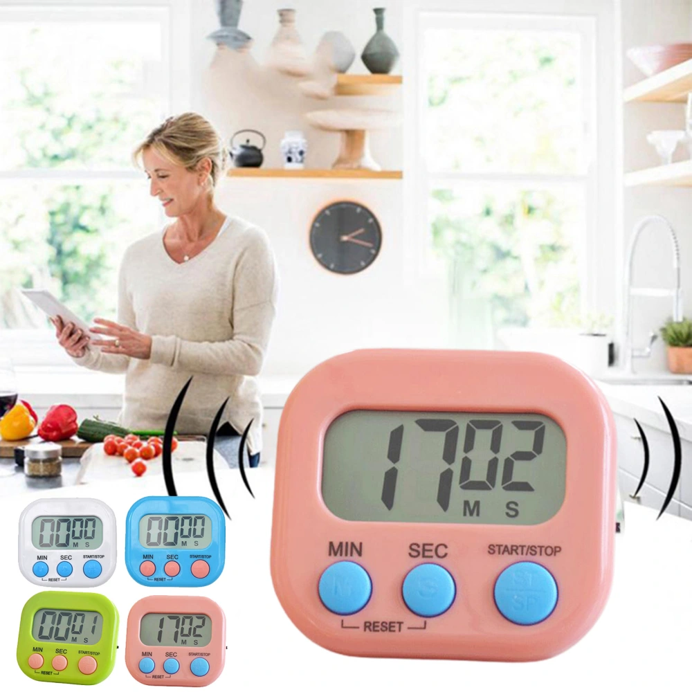 Kitchen Timer Magnetic LCD Digital Countdown Stopwatch Portable with Stand Cooking Baking Sports Alarm Clock Reminder Tools