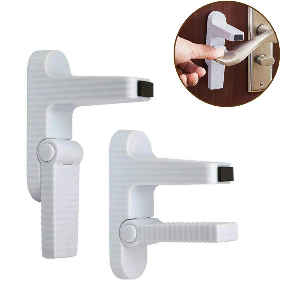 Child Proof Door Lever Lock Self-Adhesive Foldable Push to Open Prevent Opening Doors Baby Proof Door Handle Lock Home Supplies