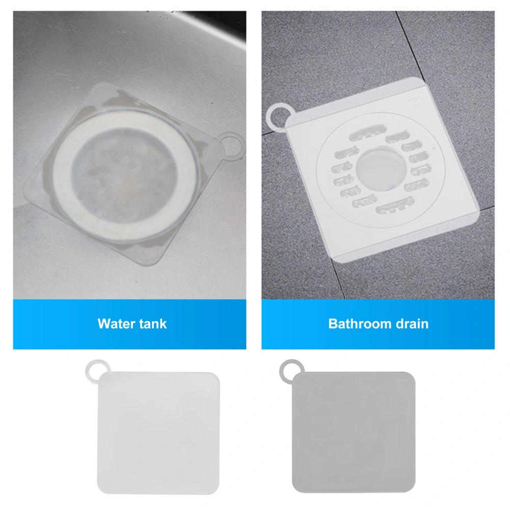 Square Silicone Floor Drain Deodorant Cover Easy to Install Bathroom Deodorant Insect-proof Seal Floor Cover Hair Catcher Stopper